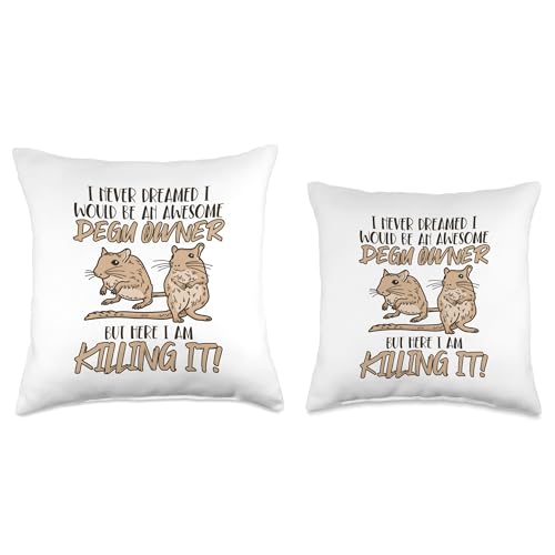 Be An Awesome Degu Owner Rodent Rat Common Degu Throw Pillow - size: 16x16