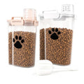 5-7Lbs Dog Storage Container with cleaning brush and Measuring Cup | Airtight Portable Pet Food Containers with Upgraded Large Spout and Cup for Dogs,Cats,Birds,2 Packs（3L+5L） White - color: 6QT+3QT-White
