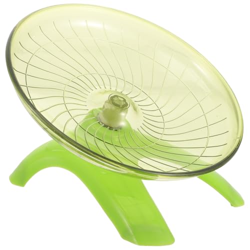 POPETPOP Silent Hamster Running Wheel 7.08-Inch Flying Saucer Exercise Wheel for Hamsters Gerbils & Hedgehogs Low-Noise Pet Toy for Cage Activity Smooth Round Edges Green - color: Light Green
