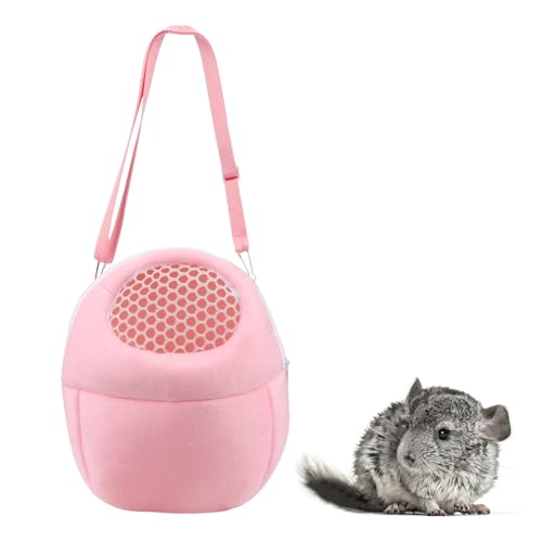 Hypeety Pet Carrier Bag Breathable Portable Travel Backpack for Guinea Pig | Breathable mesh pouch, hands-free sling outgoing bag, secure zipper, for hedgehog/hamsters/sugar glider/chinchilla, pink - color: Pink