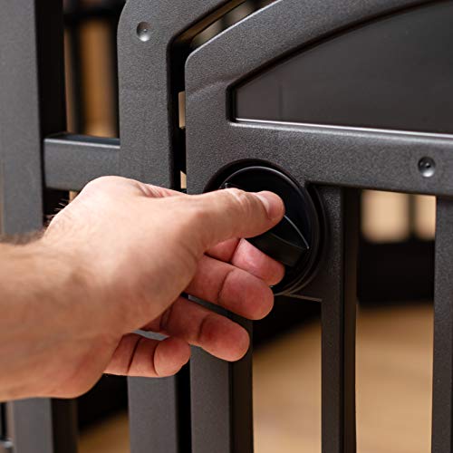IRIS USA 8-Panel Dog Playpen, Pet Enclosure, Black | Pet Containment, Multi-Shape Setup, Flexible Boundary, Custom Pen Configuration, Tool-Free Assembly, Secure Door Latch - color: Black, size: 8 Panel - 34" H