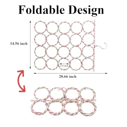 Hypeety Rat Climbing Rope Net Small Pet Hanging Swing for Cage Accessories | Bird hammock, climbing ladder bridge, cage enrichment toys, for rat/guinea pig/sugar glider, with 4 hooks, 20-ring, 2pcs - color: 20-ring