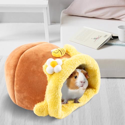 Avont 2 Pack Guinea Pig Tunnel & Hideout, Small Animal Bed | Soft Washable Fleece Hideout for Guinea Pigs, Chinchillas & Hamsters - Fruit or Animal Shape