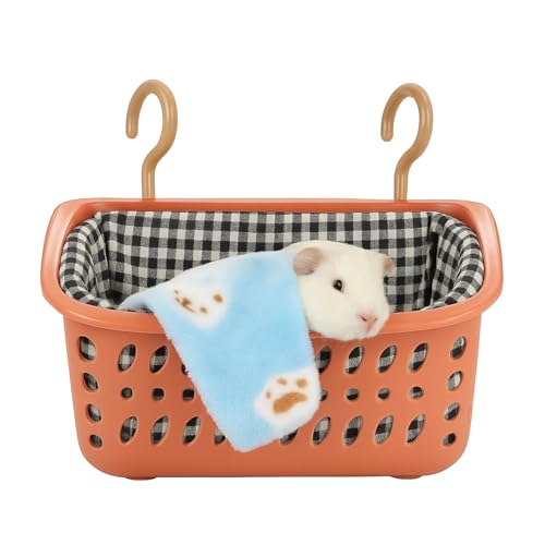 JWShang Rat Hammock for Cage - Small Animal Hanging Basket Bed with Sturdy Hooks, Cozy Pet Rat Cage Accessories for Guinea Pig Chinchilla Sugar Glider Ferret (Pink, S) - color: Pink, size: Small