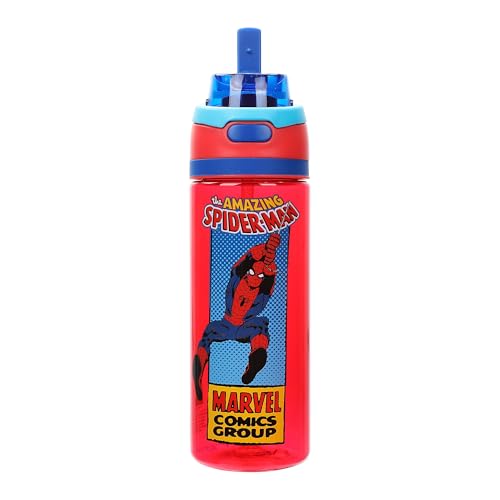 Bioworld Spider-Man Classic The Amazing Spider-Man Red 24 Oz Plastic Water Bottle With Dual Spout Lid - color: The Amazing Spider-Man Red