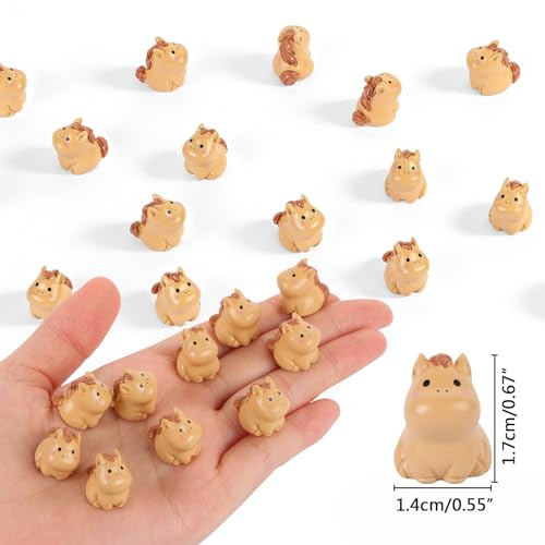 25 Pieces Mini Horse Animals Tiny Resin Animals for Dollhouse Fairy Garden Landscape Aquarium Party Decorations - style: Horse