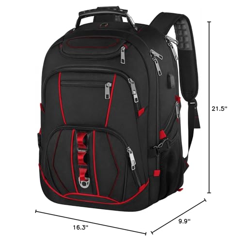 Travel Laptop Backpack,Extra Large 18.4 inch Gaming Laptop Backpacks,Big Capacity TSA Friendly RFID Anti Theft Pocket College unisex Heavy Duty Computer bag - color: Red