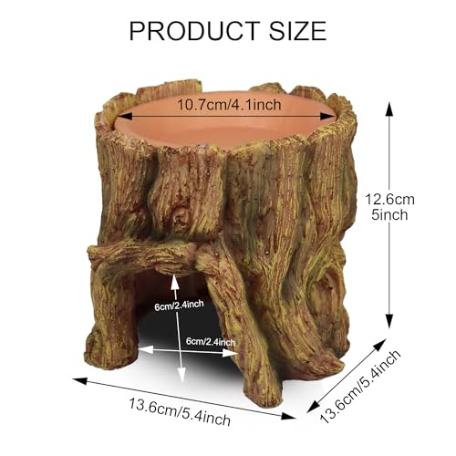 NANEEZOO Reptile Hide Cave 2 in 1 Reptile Humid Cave with Terracotta Water Basin Moisture Keeping and Shedding Help for Reptile Amphibians Leopard Gecko