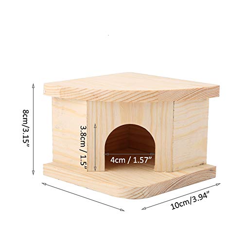 Joyzan Hamster Hideout Wooden House, Chamber Mouse Playing Hiding Chewable | Ventilated Hut Pet Woodland Habitats Decor Small Animals Secret Peep Shed Dwarf Syrian Chinchillas Gerbils Hedgehog Rats Mice