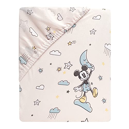 Lambs & Ivy Disney Baby Moonlight Mickey Mouse Fitted Crib Sheet - White - color: Moonlight Mickey, size: Standard Crib