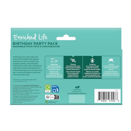 Oxbow Birthday Party Pack, Rabbit & Guinea Pig Toys, Bunny Enrichment Toys | Rabbit Chew Toys, Guinea Pig Enrichment, Guinea Pig Chew Toys, Rabbit Enrichment, Natural Materials, Small Pet Accessories - style: Birthday Pack