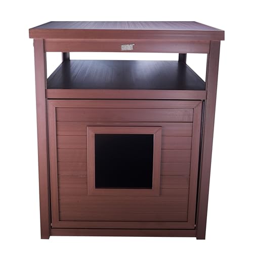 New Age Pet ECOFLEX Litter Loo Standard & Jumbo Sizes, 4 Colors, Moisture and Odor Resistant Enclosure & End Table, No‑Tools Assembly, 10 Year Warranty, Russet Brown, Jumbo - color: Brown, size: Jumbo