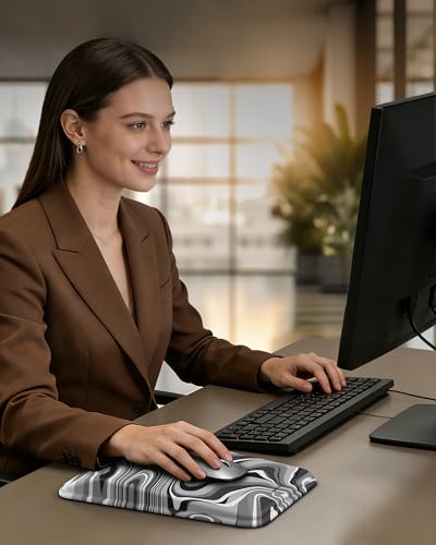 TECKNET Ergonomic Mouse Pad with Wrist Rest, Comfortable Relieves Pain | Built-in Memory Foam and Ergonomic Slope Design Relieves Carpal Tunnel Syndrome Pain, Mousepad for Office Gaming - color: Texture