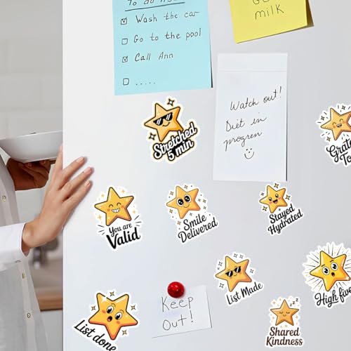Podagree 60Pcs Gold Stars Sticker Positive Affirmation Stickers | Positive Achievement, Cute Gold Star Reward Vinyl Decals, Motivational Star Stickers, Gifts For Teachers, Students, Planners - color: Gold Star, size: 3in