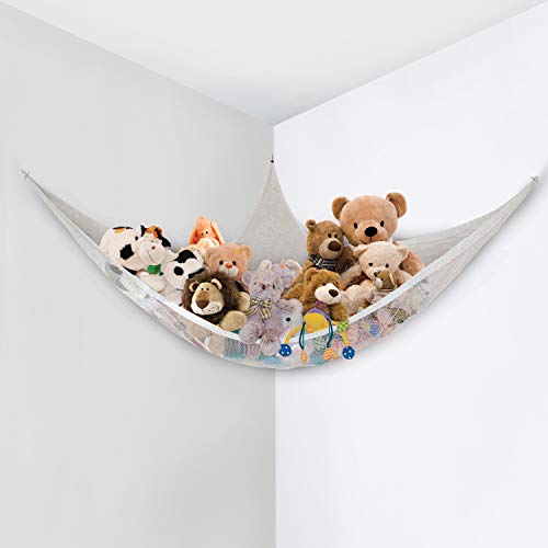 Little Chicks Plush Stuffed Animal Net Hammock -Corner Organizer and Toy Holder - Extra Large Hanging Storage for Kids Bedroom - size: 72.75x51.5x51.5 Inch (Pack of 1)