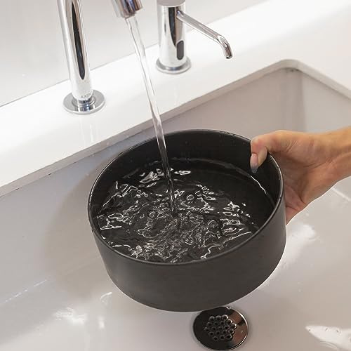 6'' Ceramic Dog Bowl - 30Oz Classic Dogs Food & Water Bowl for Small and Medium Breed Dogs, Heavy Duty Non-Slip Dog Dishes, Food Grade Stoneware Pet Bowl, Dishwasher & Microwave Safe, Black - color: Bowl - Black, size: 6 inch
