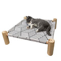 Pozico Cat/Dog Bed Hammock - Wooden Raised Indoor/Outdoor Beds - Breathable Mesh for Small Animals - White Diamond - color: White Diamond