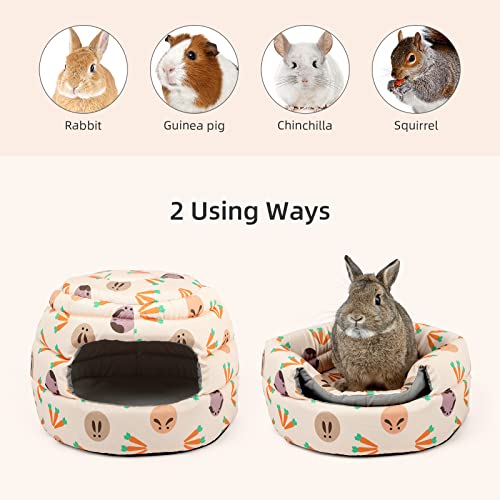 Niteangel Bunny Bed Big Guinea Pig Cave House Hideout for Rabbit Ferret Chinchilla Degu Hedgehogs Squirrel and Other Small Animals - color: Semicircle Bed
