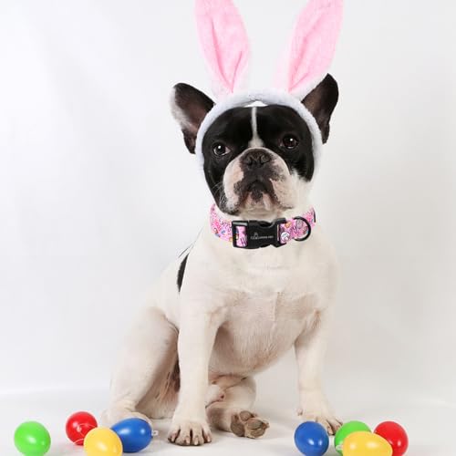 ARING PET Easter Dog Collar, Cute Pink Eggs Pet Collars with Quick Release Buckle for Puppy Small Medium Large Boy Girl Dogs-XS - color: Easter-Pink Egg, size: X-Small