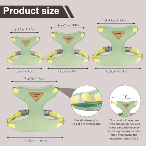 wanheart Cat Harness and Leash Set Escape-Proof Adjustable cat Leash and Harness Combo Suitable for All cat Breeds (Green, S) - size: S