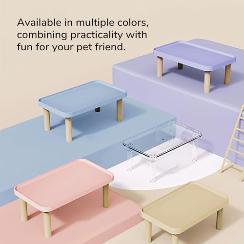Hamster Platform - Cage Accessories and Play Decor for Dwarf Syrian Hamsters, Gerbils, Mice, Degus, and Other Small Pets (W9.8×L5.9×H3.5-6.1'', Purple) - color: Purple