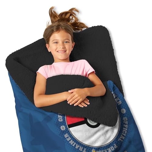 Silk Touch Sherpa Slumber Bag for Boys and Girls, Sleeping Bag with Zipper, Sleepover Set, 27 x 56 inches - color: Training Center