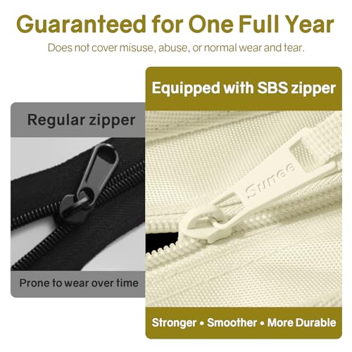 SUNEE Zippered Binder Bag with Handle, 2-Inch 3-Ring O-Ring, 500-Sheet Capacity, Includes Zip Pocket, 5-Tab Expanding File Folder, Multi-Pocket Organizer Binder for Middle School, Soft Beige - color: Soft Beige