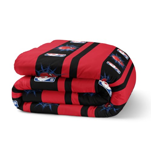 Northwest Marvel Spiderman Full Comforter Set 5 Piece Includes Reversible Comforter & Sheet Bedding Set Soft Fade Resistant Microfiber Officially Licensed - color: Spidey Drop Full