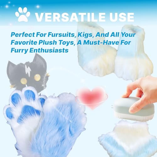Fursuit Comb for Cosplay, Soft Plush Toy Brush, Portable Grooming Brush with Silicone Bristles, Gentle on Faux Fur, Loved by Fursuit Enthusiasts and Plush Collectors (pink) - color: pink