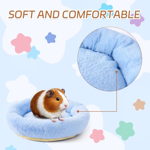 FEBSNOW Guinea Pig Bed, Soft Fleece Hamster Bed for Small Animals | Washable Warm Fleece Material, For Guinea Pigs and Hamsters Other Small Animal, Cosy Sleeping , Anti-Slip Bottom - color: Blue, size: 11.8 inches x 11.8 inches