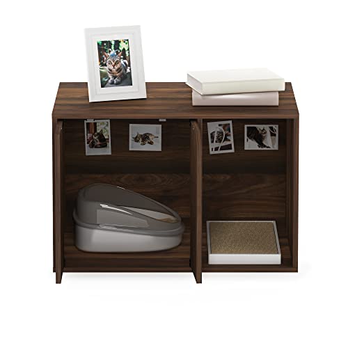 Furinno Peli Litter Box Enclosure, Small, Columbia Walnut - color: Columbia Walnut, size: Small