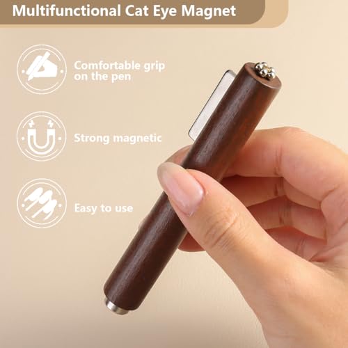 3 in 1 Cat Eye Nail Magnet Tool Set, Wooden Handle Cat Eye Gel Nail Polish Magnet Pen with 4 PCS Rabbit Shape Nails Magnetic 2 PCS Y Shape Clippers Heart Magnetic, Nails Art DIY Tool at Home - color: 7pcs