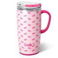 Swig Life 22oz Insulated Travel Mug with Handle & Lid, Flamingos | Triple Insulated Stainless Steel - Handle & Lid Included - Keeps Coffee Hot or Cold - Cup Holder Friendly - color: Flamingos, size: 22 Ounces