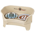 Neater Feeder Express Mess Proof Dog Bowls Elevated for Medium and Large Breed – Made in USA – No Spill Raised Slow Feeder Elevated Dog Bowl Stand, Slow Feed Food and Water Bowl Set, Almond - color: Almond, size: Medium to Large w/ 9 Peak Slow Feed Bowl