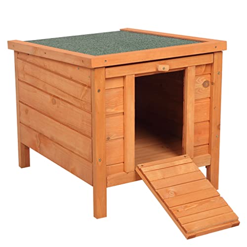 Cat House Outside, Weatherproof Wooden Bunny Rabbit Cat Hutch Outdoor Pet Cage Shelter Feral Cat House, Small Pet House and Habitats - color: Natural Wood