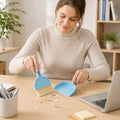 Mini Desktop Debris Broom Tools Set, Pet Cage Cleaning Brush with Dustpan, Desk Trash Cleaner for Dust Wood Shavings and Guinea Chinchilla Hamster Ferret Hedgehog Rabbit Waste, Blue - color: Blue