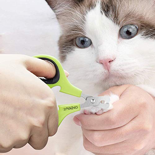 Pet Nail Clippers, Update Version Cat & Kitten Claw Nail Clippers for Trimming, Professional Pet Nail Clippers Best for a Cat, Puppy,Rabbit, Kitten & Small Dog,Sharp & Safe (Green) - color: Green