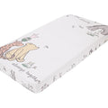 Disney Classic Pooh Naturally Friends Ivory and Taupe 100% Cotton Photo Op Fitted Crib Sheet - color: Pooh Naturally Friends