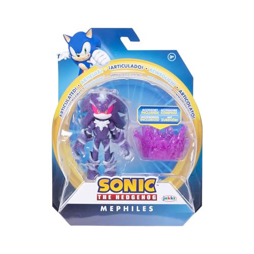 Sonic the Hedgehog 4-inch Mephiles the Dark Action Figure with Purple Mist Base Accessory. Ages 3+ (Officially Licensed by Sega)