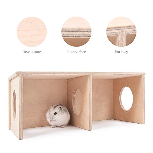 Niteangel Hamster Secret Peep Shed 2-Chamber Hideout & Tunnel Exploring Toys (Small - for Dwarf Hamster) - size: Small - for Dwarf Hamster