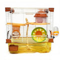 PETZHUBO Hamster Cage Small Animal Cage 2 Layers Transparent Cage Size：10.6"(W) X8.1(L) X10.6 (H) Suitable for Hamsters up to 3.5 inch in Length.（Please Note This is Mini cage that for Mini Hamster