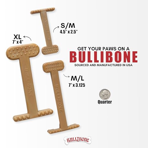 Bullibone Nylon Dog Chew Toy for Aggressive Chewers - Dental Hygiene Bone with Bacon Flavor, Durable Tough Chew Toys for Small Dogs, Indestructible Dog Bone - 3 Pack - size: Small - 3 Pack
