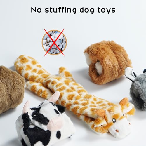 Nocciola Dog Squeaky Toys, 5 PCS Crinkle Plush Dog Toys, No Stuffing Dog Toys for Small Medium Large Dogs, Stuffless Puppy Toys for Boredom - style: Minimalist