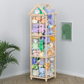 Stuffed Animal Storage Zoo, 65" Extra Large Wooden Plush Toy Organizer, Solid Pine Toy Holder with 3D Sign & Sturdy Base, Vertical Corner Stuffed Animal Cage for Nursery Playroom - size: XLL
