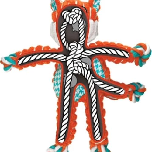 KONG Floppy Knots - Durable No‑Stuffing Squeaky Rope & Plush Dog Toy - for Teething, Playing (Hippo, Extra Large) - color: Hippo, size: Extra Large