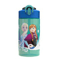 Zak Designs Disney Frozen 2 Kids Spout Cover and Built-in Carrying Loop Made of Plastic, Leak-Proof Water Bottle Design, 16oz, Elsa & Anna - color: Elsa & Anna, size: 16 Ounces