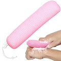 Back Bath Brush with Sponge, 15.35"Back Scrubber with Anti-Slip Long Handle | Back Scrubber for Shower, Curved Long Handle Bath Body Brush for Elderly Aid Bathing and Shower, Exfoliating Body Scrubber - size: Pink (Head Only)