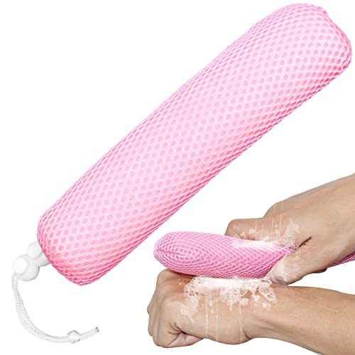 Back Bath Brush with Sponge, 15.35"Back Scrubber with Anti-Slip Long Handle | Back Scrubber for Shower, Curved Long Handle Bath Body Brush for Elderly Aid Bathing and Shower, Exfoliating Body Scrubber - size: Pink (Head Only)