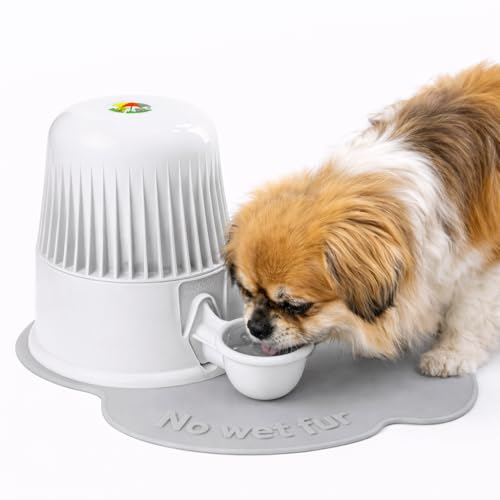 Pet Water Dispenser for Dogs and Cats, 67.6 oz – Gravity-Fed Water Bowl for Clean Drinking, Prevents Wet Fur, BPA-Free Polypropylene, Vida Mansa (Opaque White) - color: Opaque White