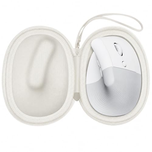 ANKHOH Case for Logitech Lift Vertical Ergonomic Mouse, White | Hard EVA case for Wireless Bluetooth Upright Device, Made for Daily Storage and Travel Protection, Bag Only - color: White